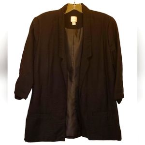 LC Lauren Conrad Open 3/4 Sleeve Boyfriend Blazer